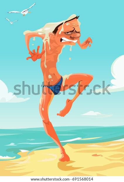 Digital Raster Funny Comic Cartoon Nude Stock Illustration Shutterstock