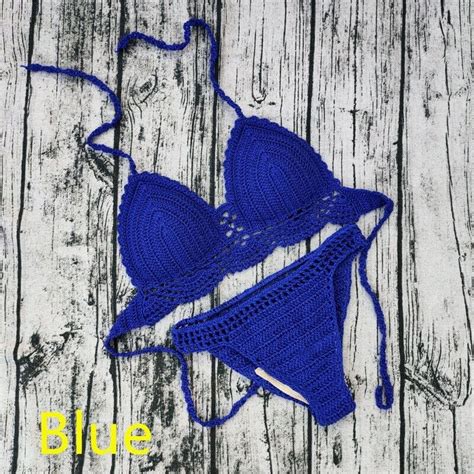 Hand Crochet Bikini Set Women Push Up Sexy Bra Ubuy India