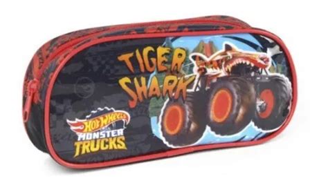 Estojo Simples Escolar Luxcel Hot Wheels Monster Trucks Mercadolivre