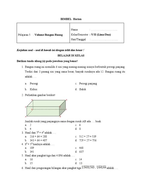 volume bangun ruang bimbel