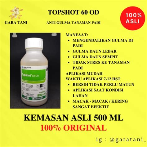 Jual HERBISIDA TOPSHOT 60 OD KEMASAN 500 ML ANTI GULMA SELEKTIF PADI