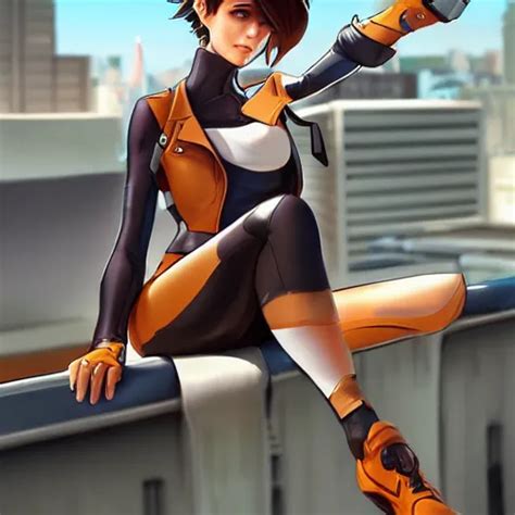 Digital Artwork Of Tracer Sitting On A Rooftop In The Stable