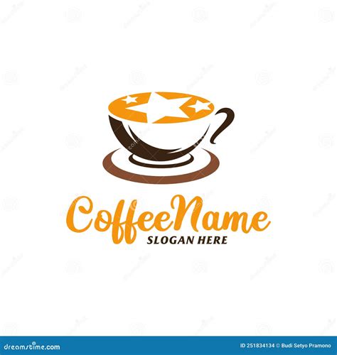 Star Coffee Logo Design Template Coffee Star Logo Concept Vector Stock