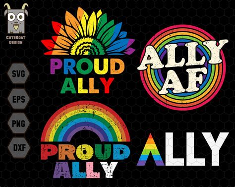 Proud Ally Svg Bundle Ally Svg Svg Pride Rainbow Svg Say Gay Svg