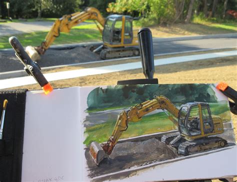 Excavator Painting At Explore Collection Of