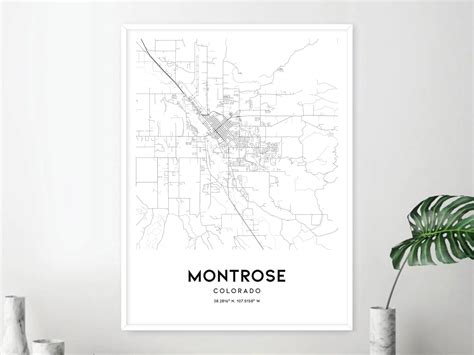 Montrose Map Print, Montrose Map Poster Wall Art, Co City Map, Colorado ...