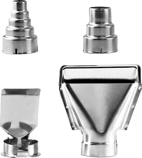 Qwork Pcs Heat Gun Nozzles Kits Stainless Steel Reflector Nozzle Hot Air Gun Soldering Station