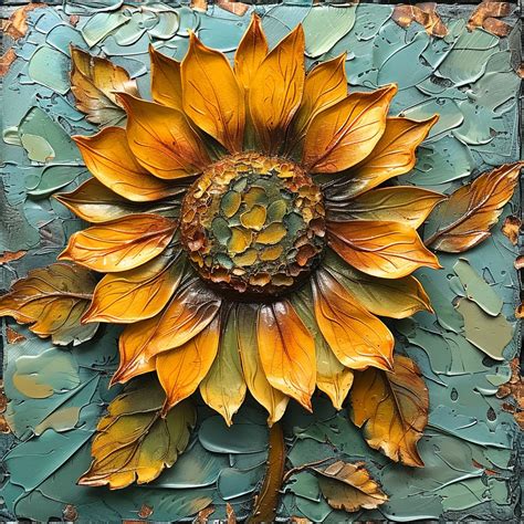 Mixed Media Sunflower Art Free Stock Photo Public Domain Pictures