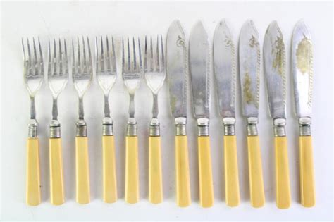 Lot A Collection Of Faux Ivory Cutlery