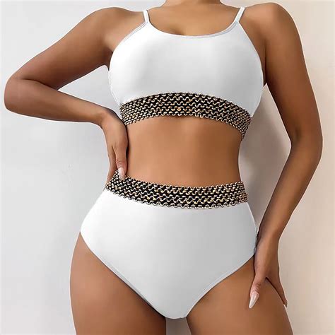 Comfortable Solid Color Bikini Women S Plain Color Swimsuit Sets Fashion Bikinis Beach Wear