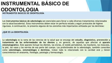 Presentaci N Instrumentos De Odontologia Pptx