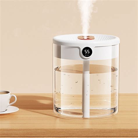 H2O Air Humidifier 2L Capacity Double Nozzle with LCD Humidity Display ...