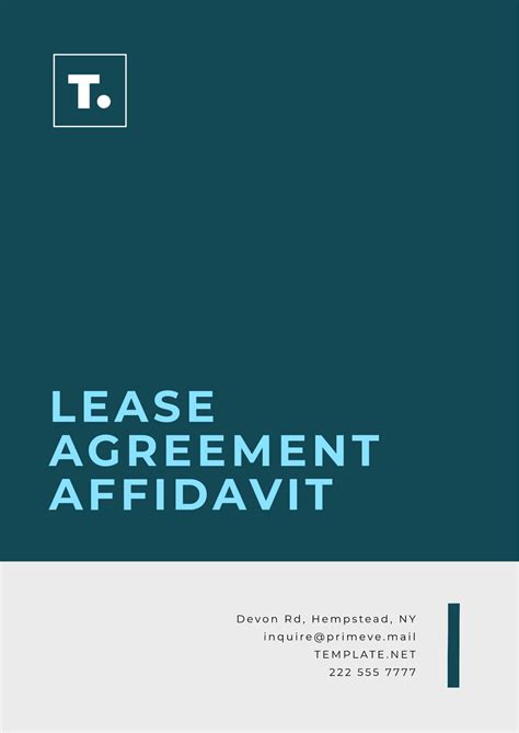 Free Lease Agreement Affidavit Template to Edit Online