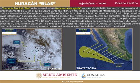 Evoluciona Blas A Hurac N Categor A Frente A Las Costas De Guerrero