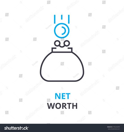 Net Worth Concept Outline Icon Linear Stock Vector Royalty Free