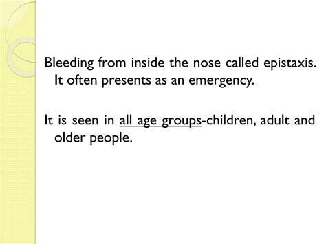 Solution Epistaxis Bleeding From Nose Causes And Its Management