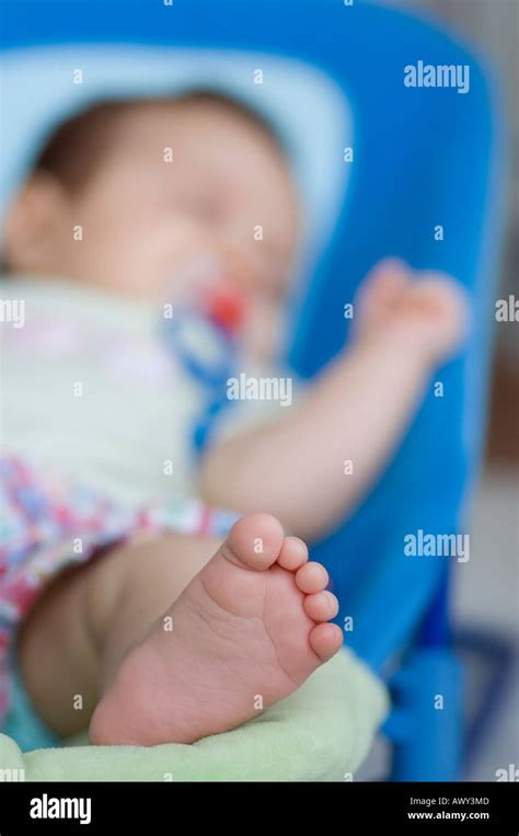 Feet Of A Sleeping Baby Stock Photo Alamy