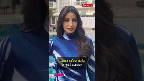 Nora Fatehi Shows Her Hot Curvy Figure In Blue Bodycon Dress During Crakk Movie Promotion In