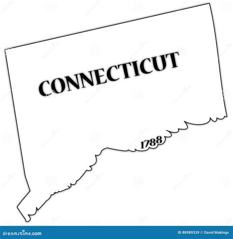 Connecticut State and Date stock illustration. Illustration of limit