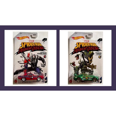Hot Wheels Spider Man Maximum Venom 70 Dodge Hemi Challenger Custom 15 Ford Mustang 22