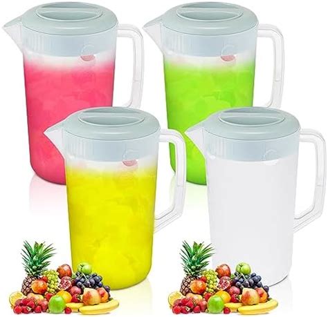 Amazon Uiifan 4 Pcs Plastic Water Pitcher With Lid 1 Gallon Spout