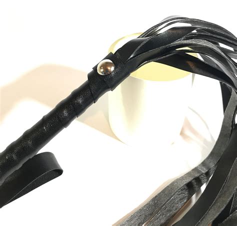 Black 42cm Pu Leather Sex Flogger Whip Master Whip Bdsm Etsy