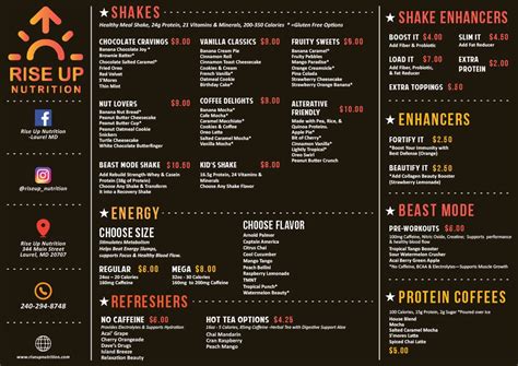 Menu — Rise Up Nutrition