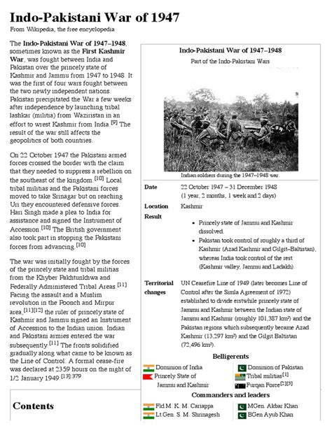 Indo-Pakistani War of 1947 - Wikipedia, The Free Encyclopedia ...