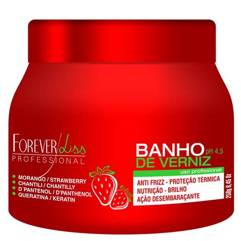 Forever Liss Banho De Verniz Morango Máscara Capilar 250g