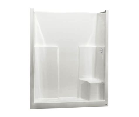 Ss R L Acrylx Alcove Center Drain One Piece Shower In White