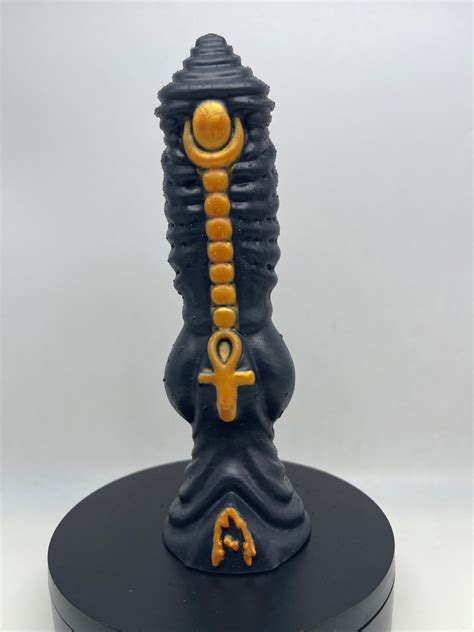 Fantasy Knotted Anubis Dildo Inch Handpainted Monster Sex Toys Design Platinum Body Safe