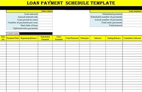 Payment Chart Template