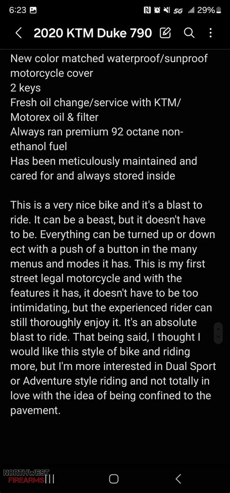 KTM Duke Naked Bike Northwest Firearms