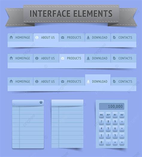 user interface elements software interface set vector software