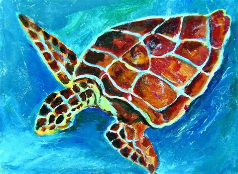 Sea Turtle With Texture One Hour Painting Lesson Ginger Cook Live