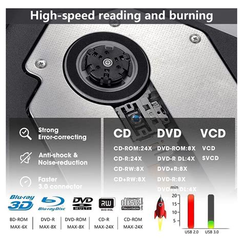 Външен DVD/CD рекордер, USB-C/USB 3.0, черен - eMAG.bg