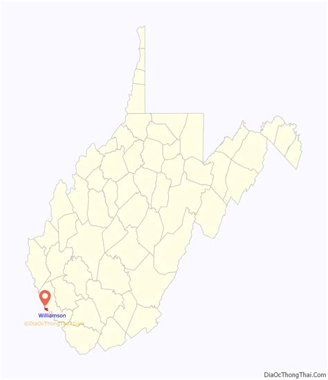 Map of Williamson city, West Virginia - Thong Thai Real