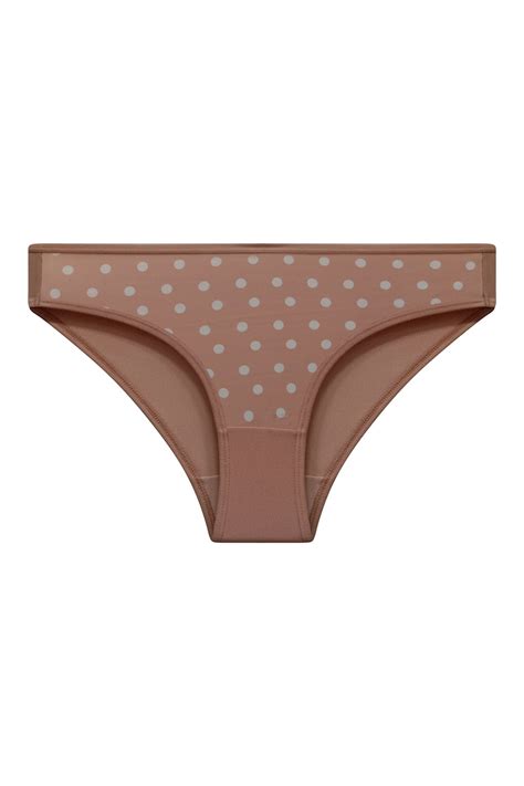 Clovia Low Waist Polka Dot Print Bikini Panty In Peach Colour With Sheer Back Walmart