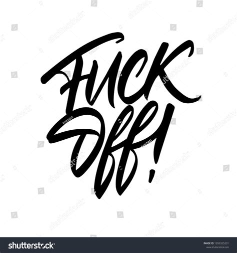 Fuck Off Words Lettering Simple Brush vector de stock libre de regalías Shutterstock