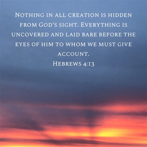 Hebrews Nothing In All Creation Is Hidden From God S Sight