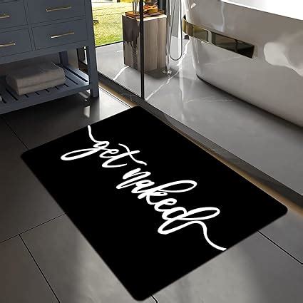 Amazon MUGINYU Get Naked Bath Mat Funny Modern Bathroom Decor Black And White Quick Dry