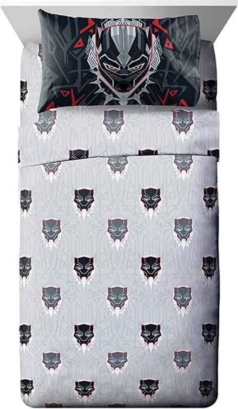 Jay Franco Marvel Black Panther Wakanda 3 Piece Twin Sheet Set Super