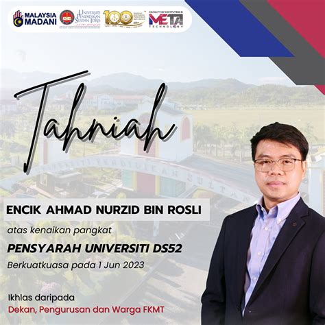 Tahniah En Nurzid Fakulti Komputeran Dan Meta Teknologi