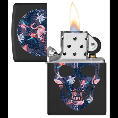 Flamingo Skull Design Zippo Vrhunski Originalni Ameri Ki Upalja I