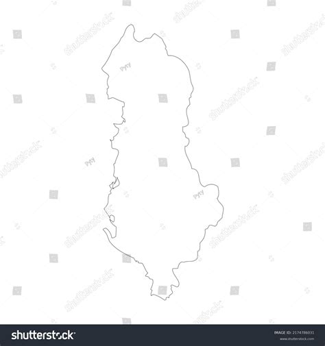 Albania Vector Country Map Outline Stock Vector Royalty Free