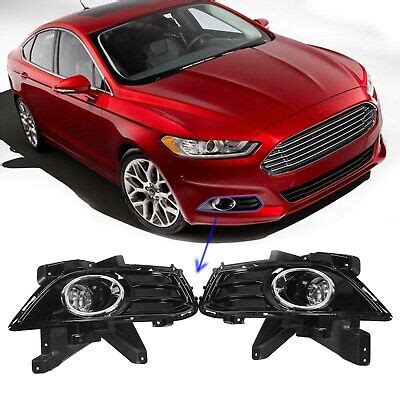 For 2013 2016 Ford Fusion Front Bumper Fog Light W Bulbs Bezel