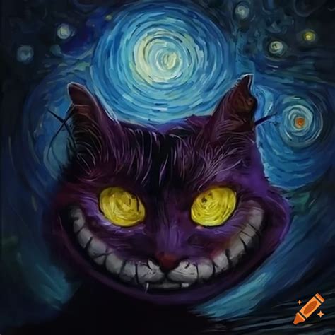 Starry Night With Cheshire Cat On Craiyon