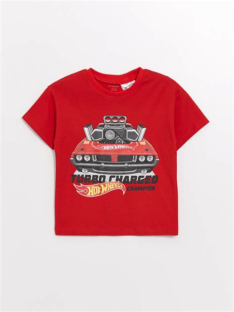Kirmizi Bisiklet Yaka K Sa Kollu Hot Wheels Bask L Erkek Bebek Ti Rt S Lf Z Hbh Lcw