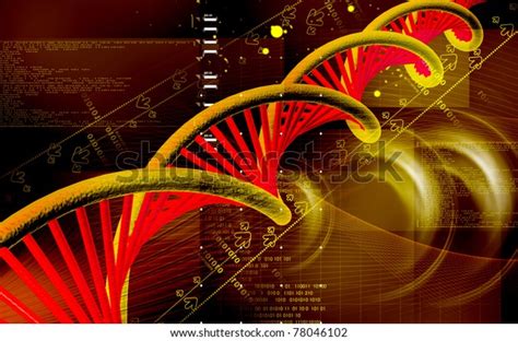 Digital Illustration Dna Structure Colour Background Stock Illustration