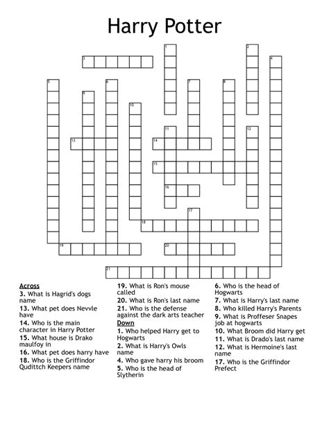 Harry Potter Word Puzzles